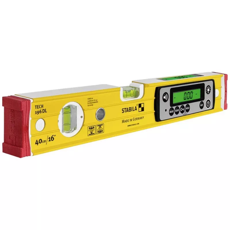 Livella STABILA TECH 196 DL 19830, digitale 40 cm, precisione 0,5 mm/m, antiscivolo, con custodia