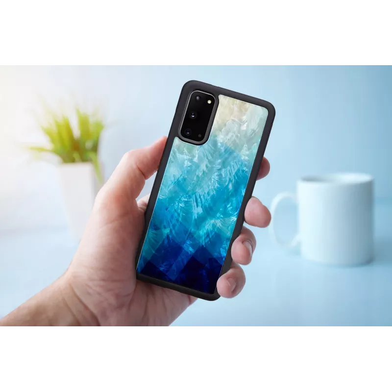 Custodia protettiva iKins per Samsung Galaxy S20 — blue lake finitura nera