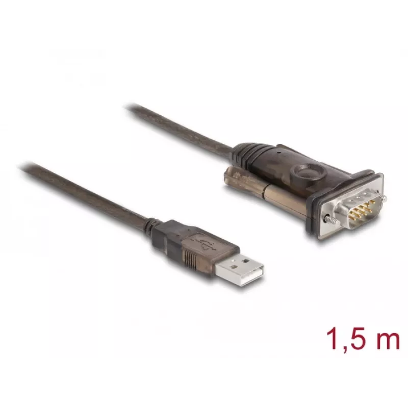 Adattatore USB 2.0 Type-A a seriale RS-232 D-Sub 9 poli connettore maschio DeLOCK 62646