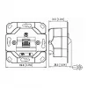 Metz Connect E-DAT C6A Presa dati da incasso a 2 porte, 130C381200-I