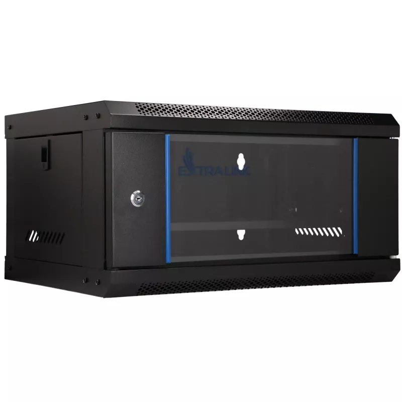 EXTRALINK LITE 4U 530X400 armadio rack a parete nero con ripiano