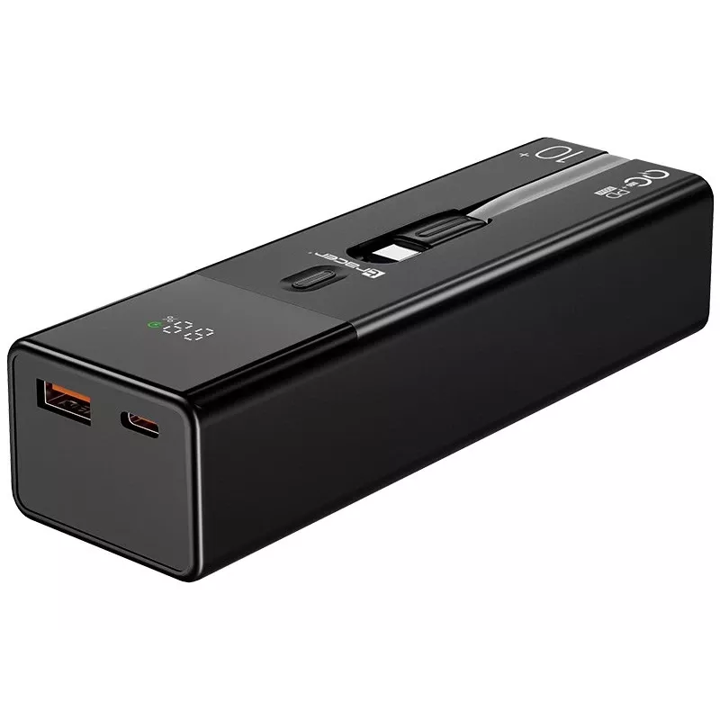 Powerbank portatile TRACER Quant 10000 mAh Li-Ion, PD e QC3.0, 3 porte (2×USB-C, 1×USB-A), 100W, nero