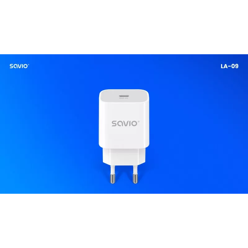Caricabatterie da parete 20W LA-09 USB-C QC, PD 3.0 Savio SAVLA-09