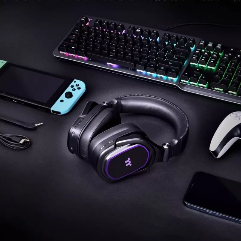 Thermaltake ARGENT H5 RGB, wireless, gaming, 20 - 40000 Hz, 412 g, cuffie, nero