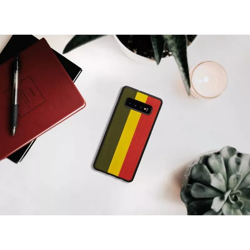 Custodia per smartphone Man and Wood per Galaxy S10 Plus – Reggae nero custodia protettiva