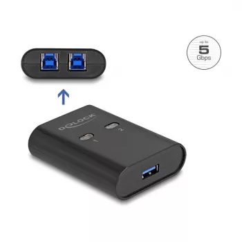 Switch USB DeLOCK 2 PC su 1 dispositivo 5 Gbps nero