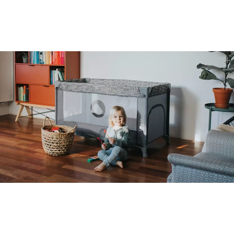 Lionelo Stefi Concrete Multicolor - lettino da viaggio 2 in 1