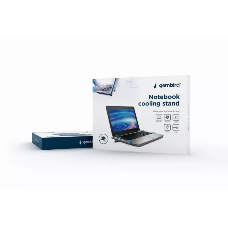 Supporto per laptop Gembird NBS-1F15-04 per laptop fino a 15 inch, nero, ABS, 330×250×25 mm