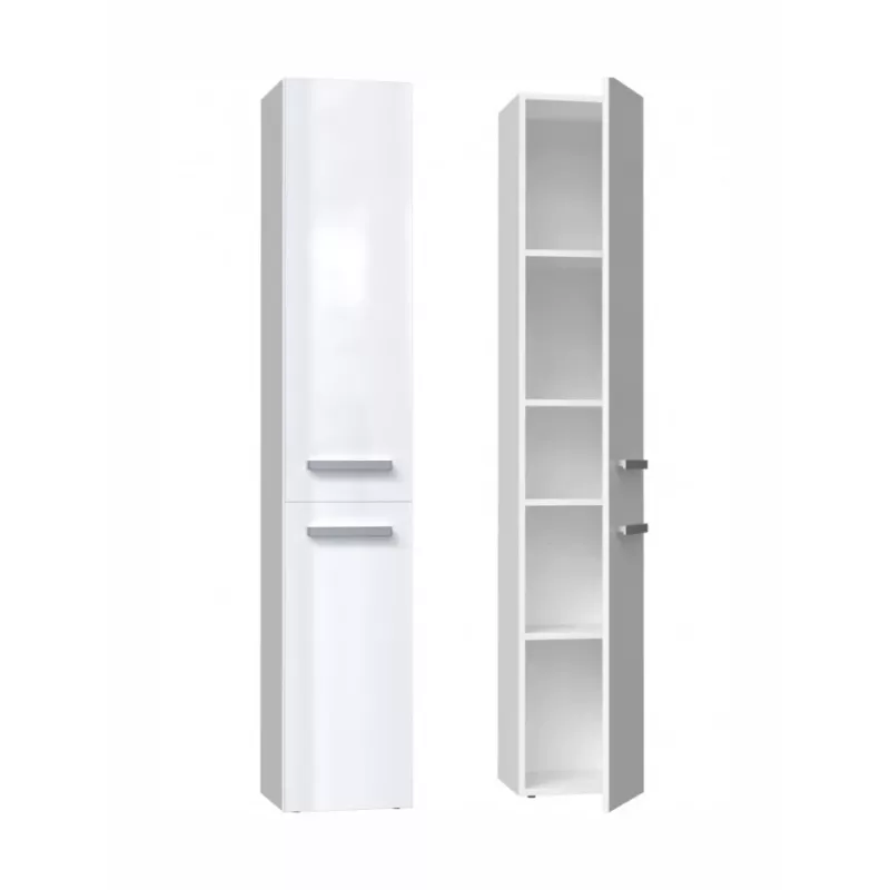 Mobile contenitore da bagno top e shop NEL II BIEL POŁ — a sé stante, 5 ripiani, 310×300×1740 mm, bianco