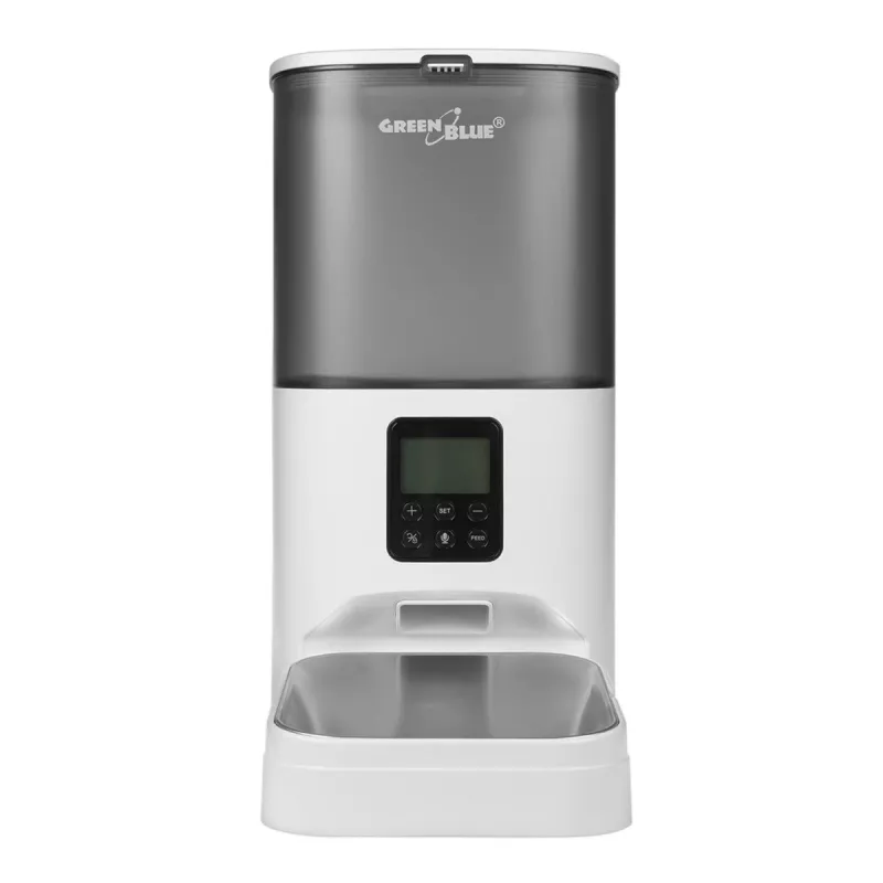 GreenBlue GB393 distributore automatico di cibo per animali, 6 L, USB 5V/1A, bianco