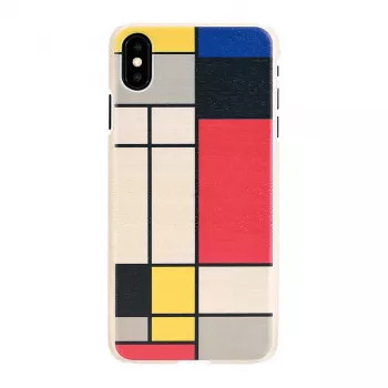 Custodia per smartphone man and wood per iPhone X/XS, retro in legno, cornice bianca