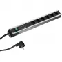Unità di distribuzione di alimentazione Bachmann 300.012, PDU Basic, 6 uscite AC, 2HE, cavo 2 m, nero/grigio