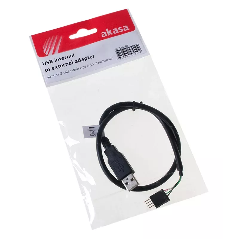 Cavo USB Akasa 0,4 m USB A nero