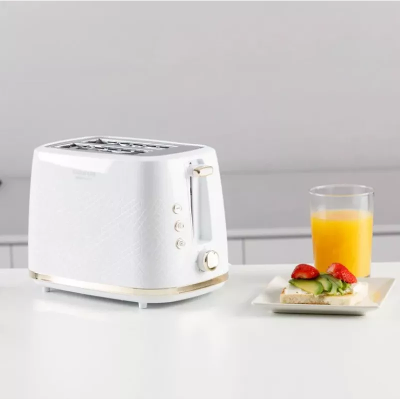 Tostapane Taurus TO800P 2 fette 800 W bianco con comandi a pulsante e manopola