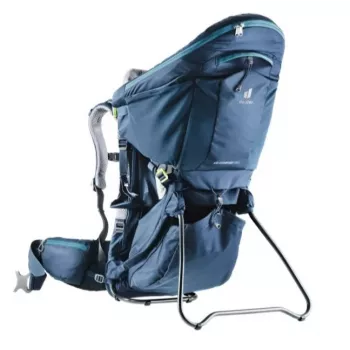 Zaino porta bebè Deuter Kid Comfort Pro, blu, poliammide, max. 22 kg, protezione solare, tasca laterale