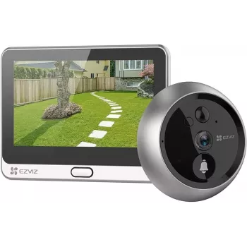 EZVIZ DP2C telecamera di sorveglianza 2 MP, display 4,3 pollici, Wi‑Fi, movimento PIR, microSD fino a 512 GB, esterno/interno oro