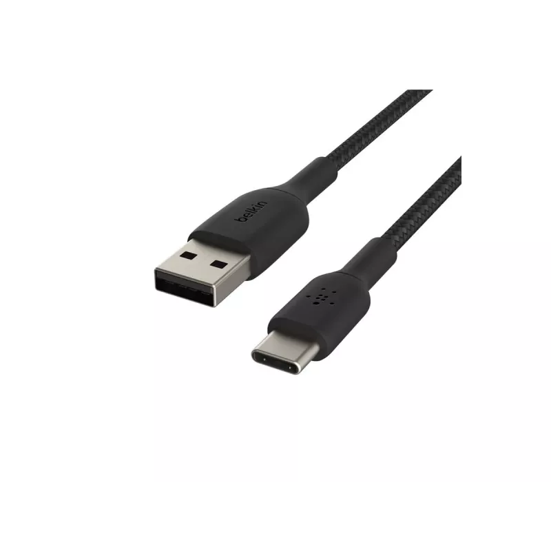 Cavo intrecciato USB-C USB-A 2m nero