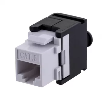 Modulo keystone A-LAN MKB-U6-1 — RJ45 U/UTP Cat6, 22/26 AWG, case in ABS nero/bianco