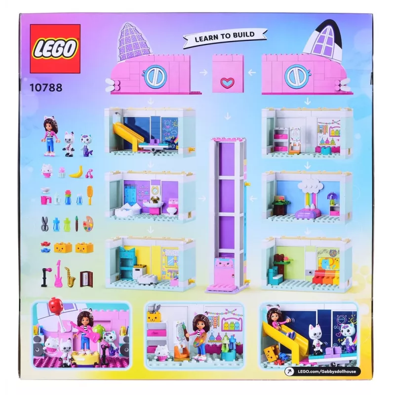Giocattolo da costruzione LEGO Gabby's Dollhouse set 10788 — 498 pezzi, 3 minifigure, per bambini da 4 anni