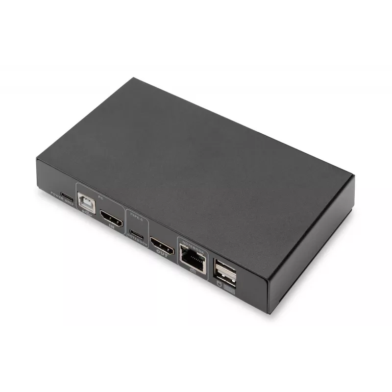 DIGITUS DS-12901 - Switch KVM/audio/USB - 4K 30 Hz, ingresso USB-C/USB/HDMI, uscita HDMI, rete