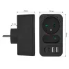 Power splitter MACLEAN MCE249 F/B – 2 prese AC (16A + 6A) con 2×USB-A e 2×USB-C PD 20W, spina EU, nero