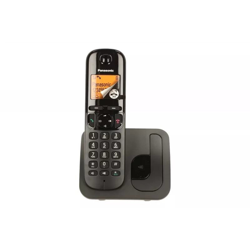 Panasonic KX-TGC 210 PDB telefono DECT nero con identificazione del chiamante