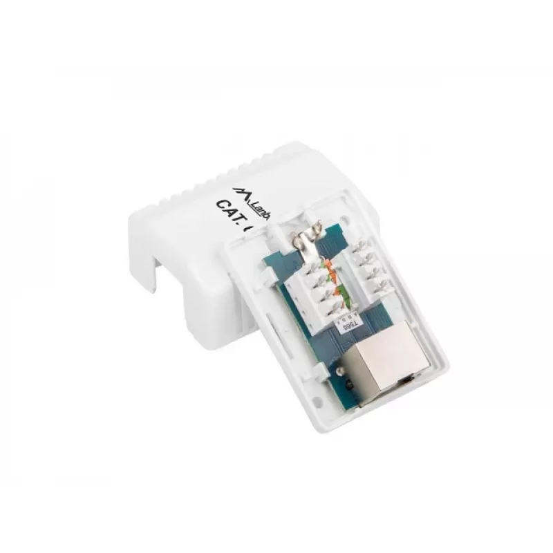 Scatola di connessione a parete RJ-45 bianca Lanberg OS6-0001-W