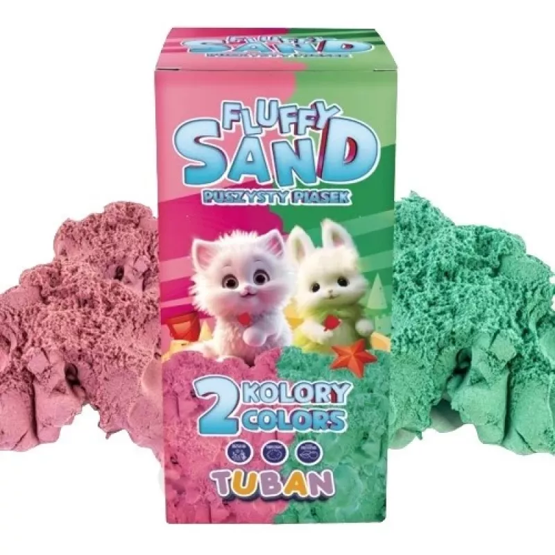 Set Fluffy Sand 2x70g rosa/verde TUBAN