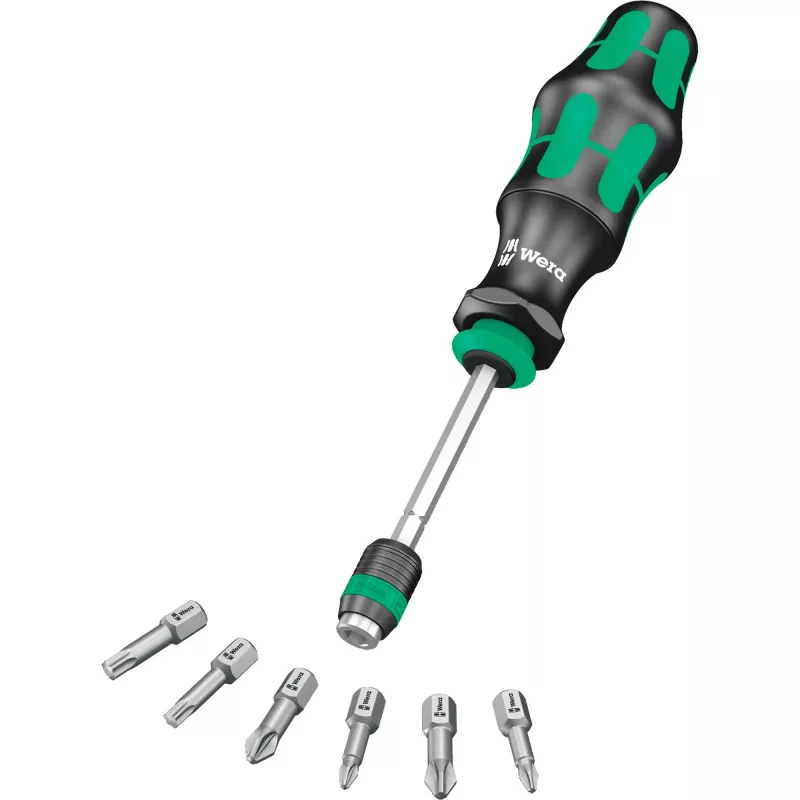 Wera Kraftform Kompakt 25 set cacciavite a inserti, 7 pz., nero/verde