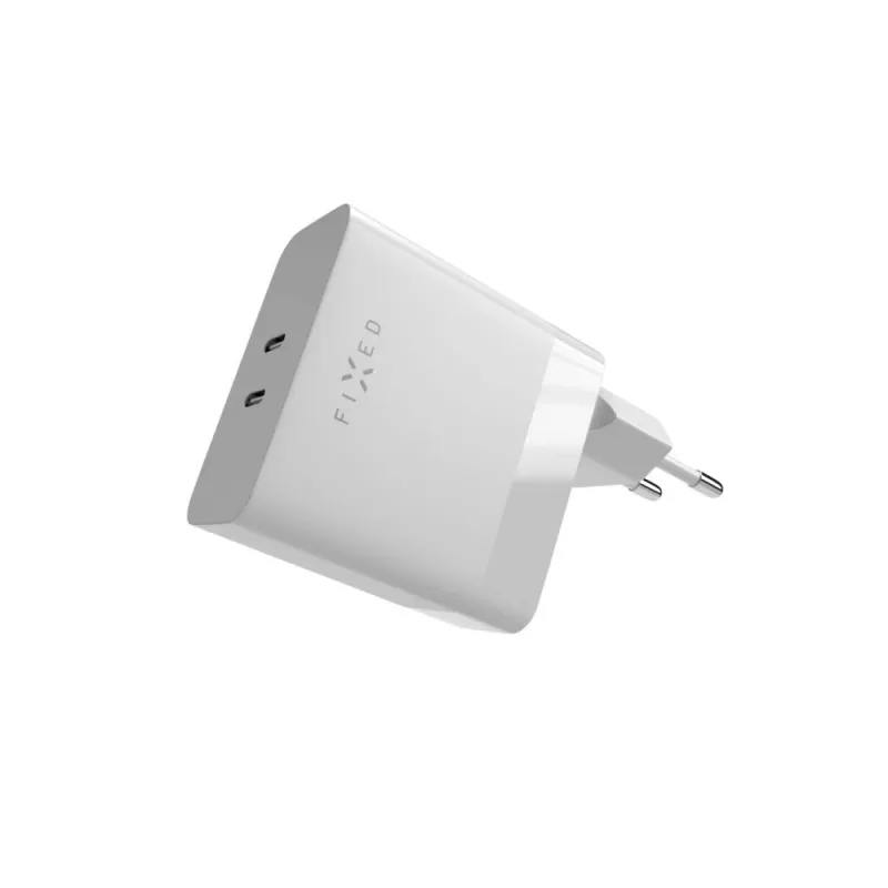 Caricabatterie FIXED FIXC65-2C-WH per interni AC ricarica rapida 2x USB Type-C