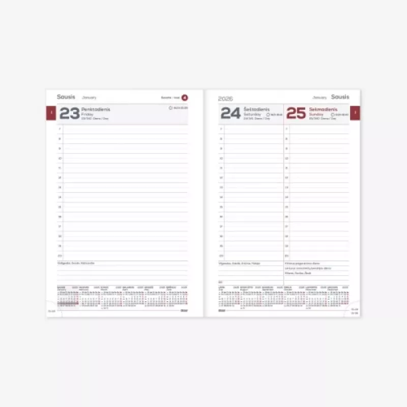 Agenda calendario 2026 A5 bianca