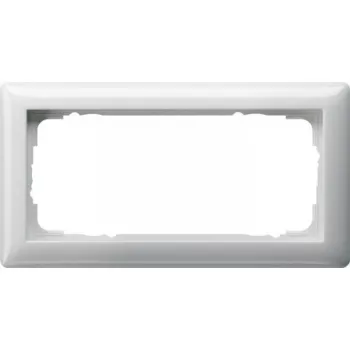 Gira 100203 Standard 55 cornice di copertura a 2 posti senza barra centrale, bianco puro