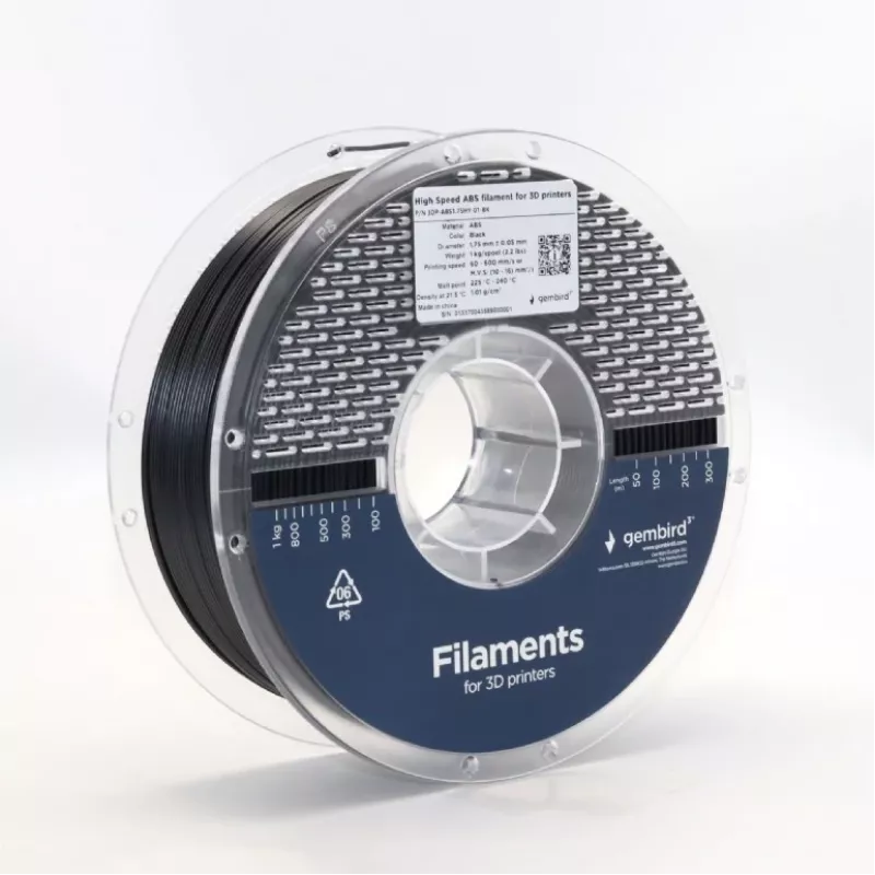 Filamento ABS High Speed, 1,75 mm, 1 kg, nero