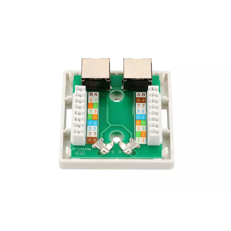 Presa di rete da parete Extralink EX.9649 — 2x RJ45 Cat5e STP