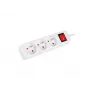 Prolunga di alimentazione LANBERG PS1-03E-0300-W — cavo 3 m, 3 prese AC Type E, bianca, per interni