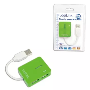 Hub USB LOGILINK UA0138 — hub USB 2.0 4 porte, verde, fino a 480 Mbit/s