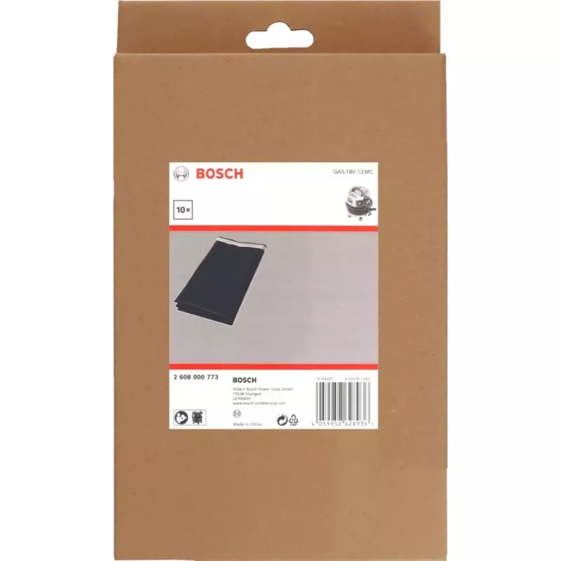 Sacchetti per polvere monouso Bosch GAS 18V-12 MC Professional, nero, 10 pezzi