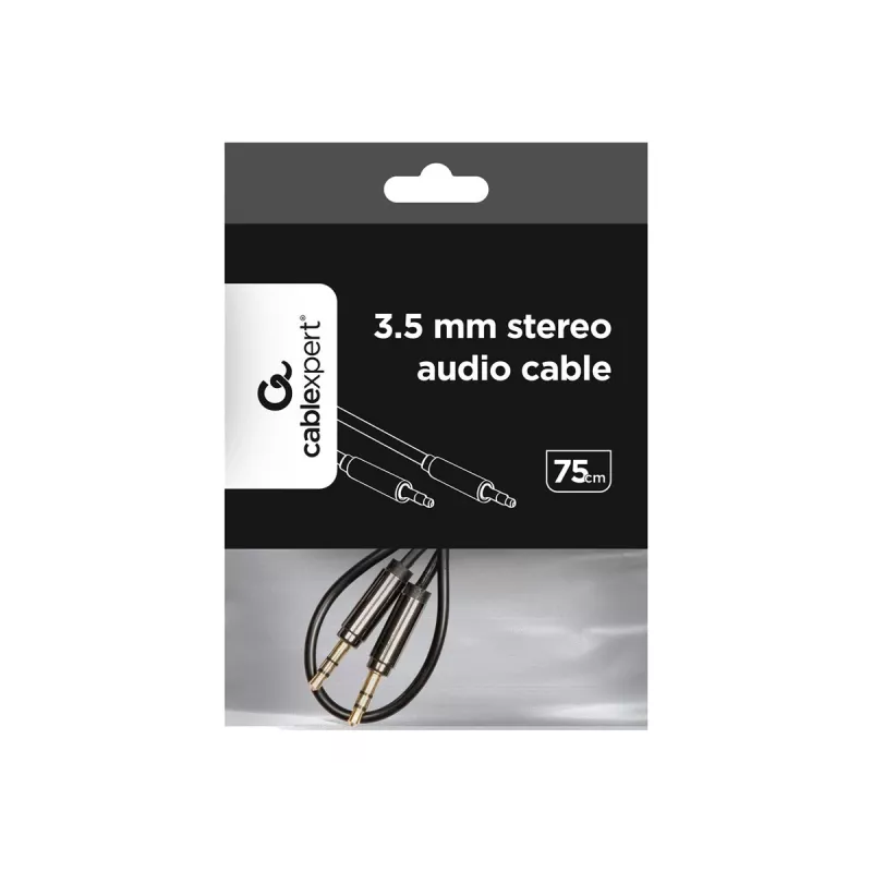 Gembird cavo CCAP-444-0.75M (jack maschio M - jack maschio M, 0,75 m, nero) cavo audio 3,5 mm nero (CCAP-444-0.75M)