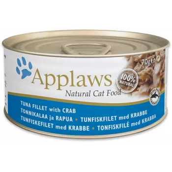 APPLAWS filetto di tonno con granchio in brodo – cibo umido per gatti – 70g