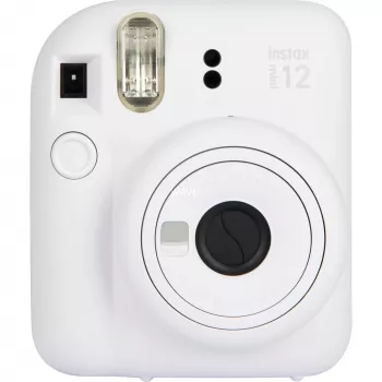 Fotocamera istantanea Fujifilm Instax Mini 12 bianca — stampe 86×54 mm, lunghezza focale 60 mm, batteria AA