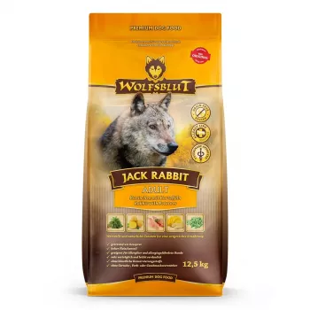 Crocchette per cani Wolfsblut Jack Rabbit 12,5 kg — senza cereali, gusto coniglio, 28% proteine, 19% grassi