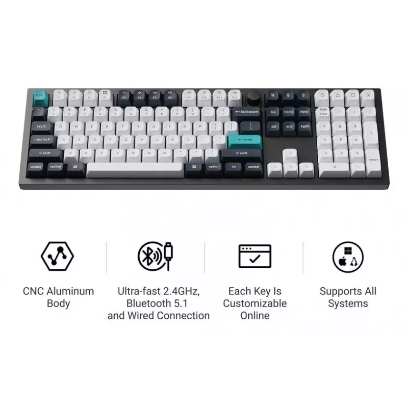 Tastiera meccanica Keychron Q6 Max QMK VIA con switch Gateron Jupiter, layout full-size