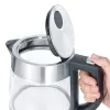 Severin WK 3468 bollitore 1 l 2200 W nero, acciaio inox, trasparente
