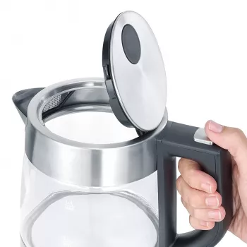 Severin WK 3468 bollitore 1 l 2200 W nero, acciaio inox, trasparente