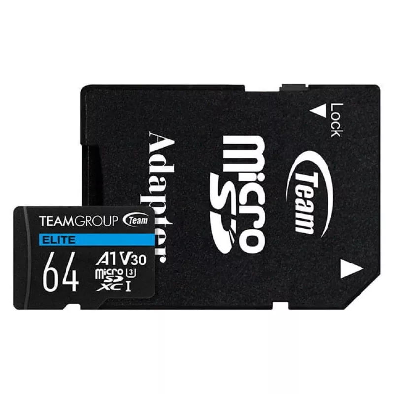 Scheda flash Micro-SD 64GB-XC Team Elite A1 V30 - Micro SD (TEAUSDX64GIV30A103)