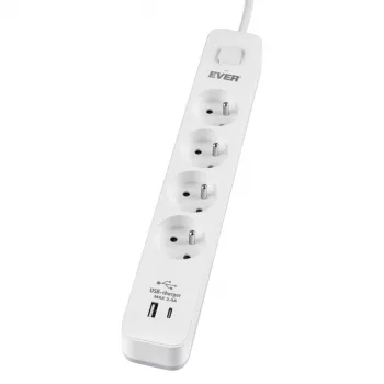Ciabatta con protezione da sovratensione PROTECT 4PL 1A1C USB T/LZ12-PRO015/1000