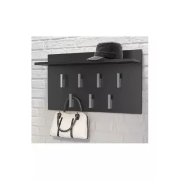 Appendiabiti da parete Top E Shop WIESZAK 2F CZERŃ MAT — truciolare, 7 ganci, 700×200×400 mm, nero