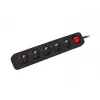 Multipresa Lanberg PS1-05E-0300-BK, 5 prese, 3 m, nera, con interruttore