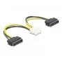 Cavo di alimentazione DeLOCK 83020 2 x 15 pin SATA a 8 pin EPS 15 cm