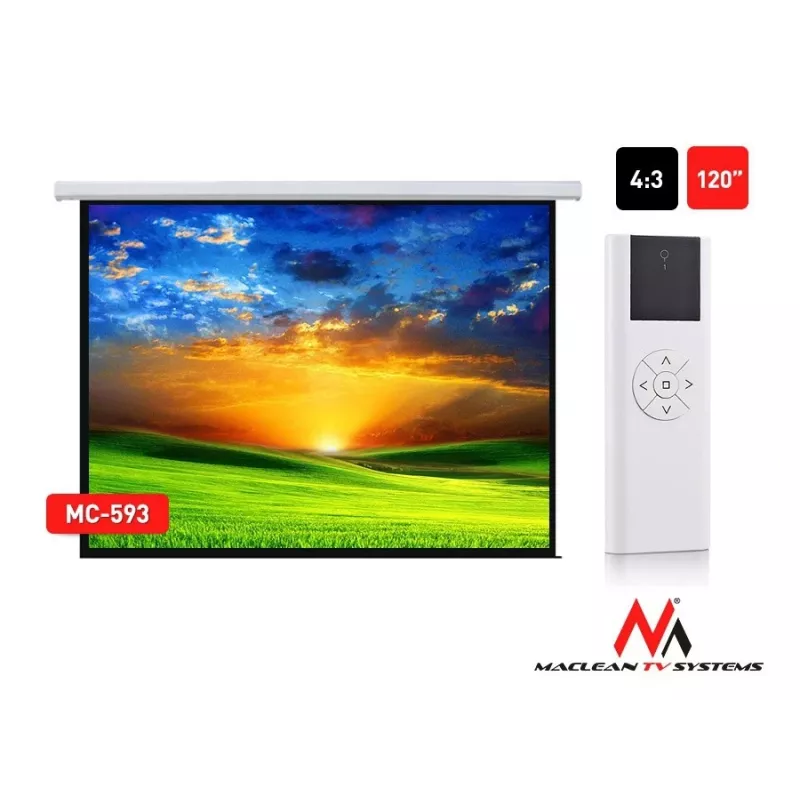 Schermo di proiezione elettrico Maclean MC-593 con telecomando 120 4:3 240x180